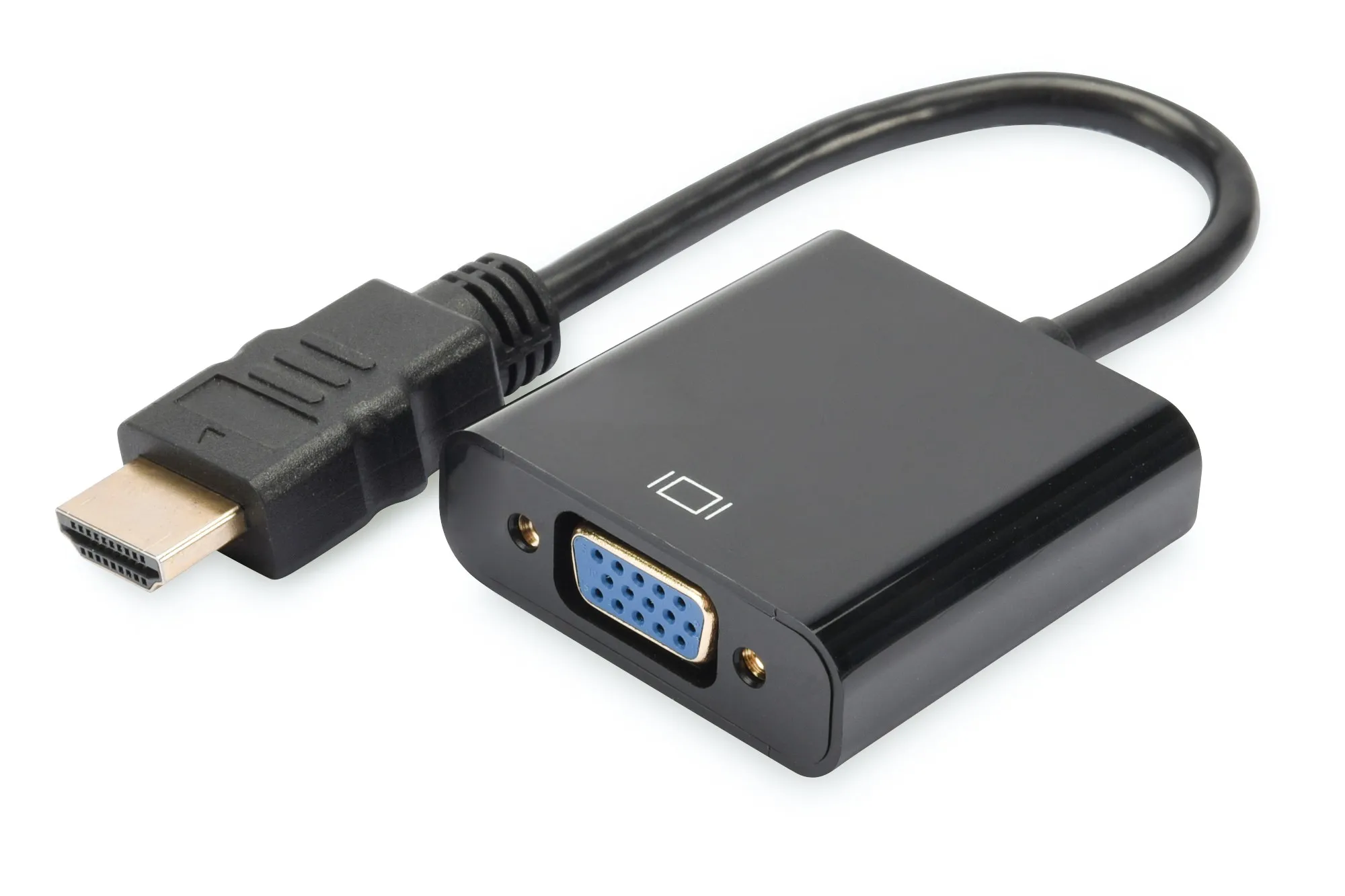 Cavo Adattatore Hdmi Maschio-Vga Femmina Cm. 15 Con Presa Audio 35Mm. Colore Nero - immagine 1