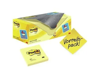3M 654Y-20 pouch autoadesiva Quadrato Giallo 100 fogli Autoadesivo - immagine 1