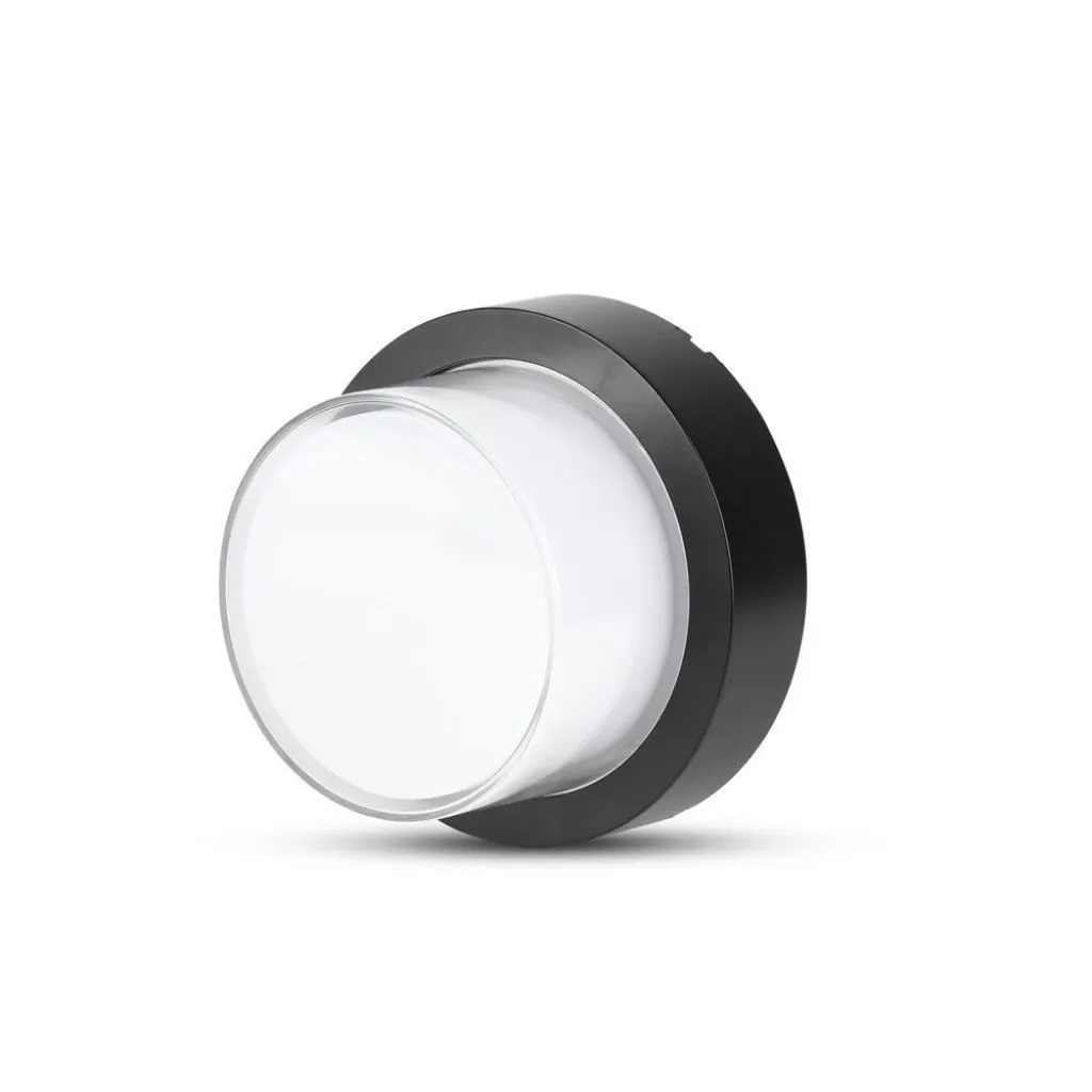 V-TAC Lampada LED da Muro Rotonda 12W Colore Nero 3000K IP65 - immagine 1