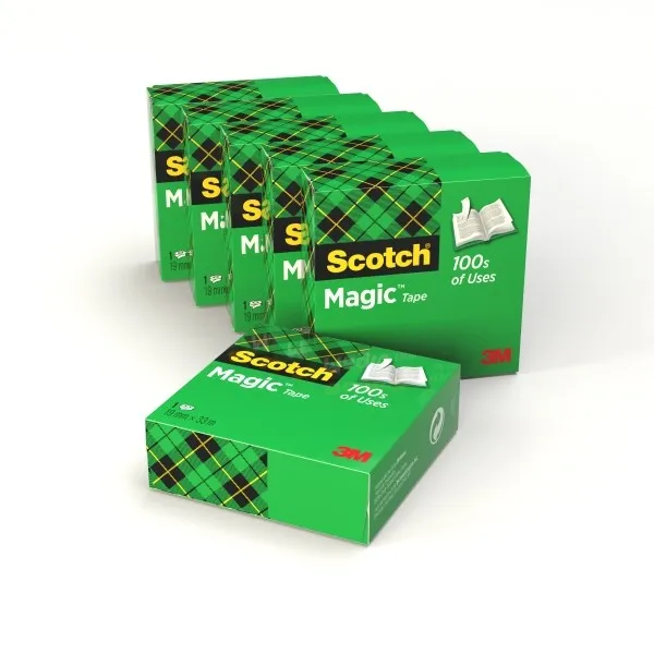 Confezione da 6 nastri adesivi invisibili Scotch Magic - 19 mm x 33 m - Trasparenti - immagine 1
