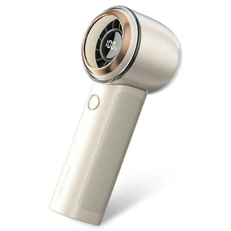 Ventilatore portatile Vention PBA - Velocità massima 13000 RPM - Livelli regolabili da 1 a 100 - Batteria da 3000 mAh - Connessione USB-C - Leggero e compatto - Colore beige - immagine 1