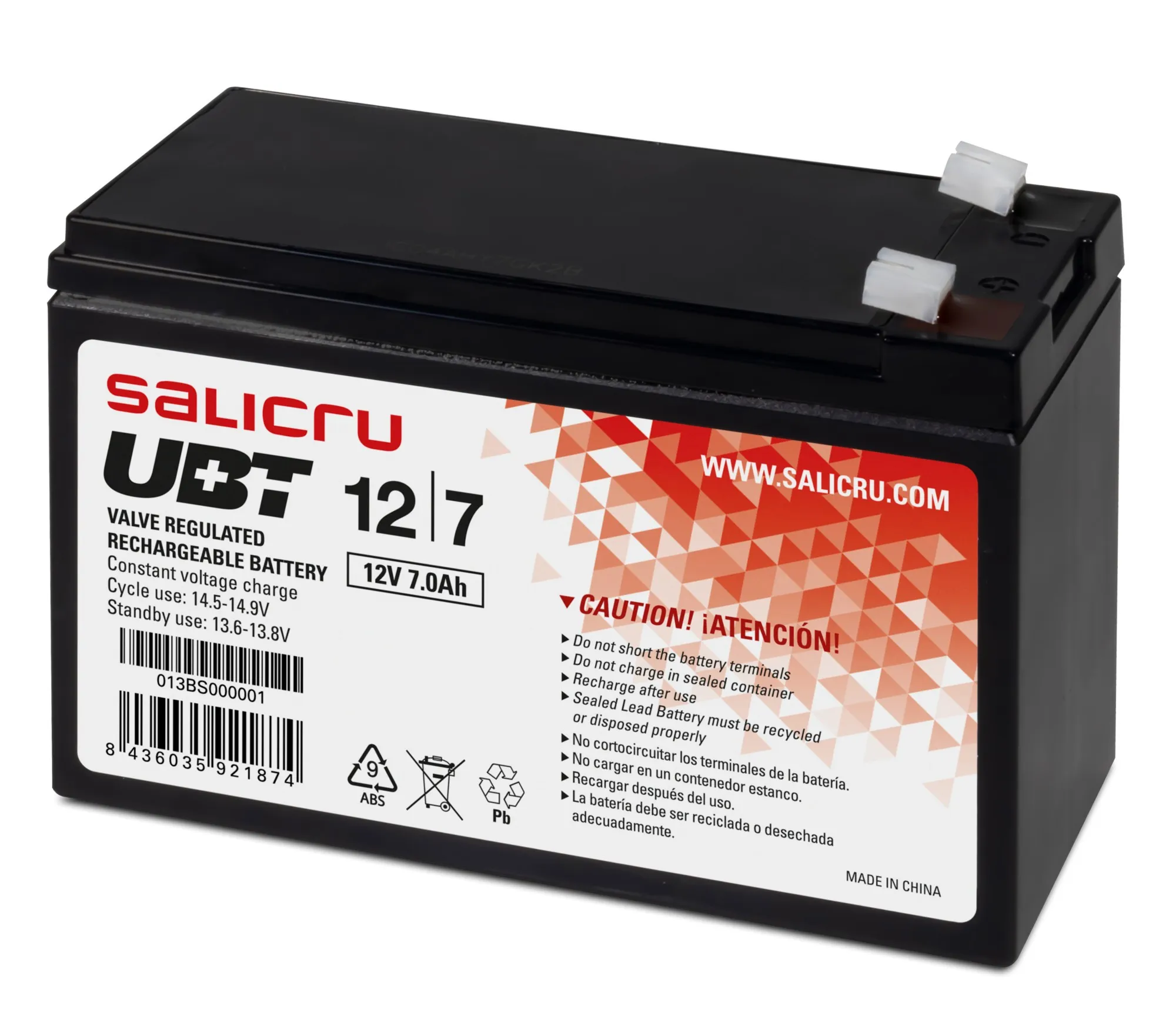 Salicru 013BS000001 batteria UPS Acido piombo (VRLA) 12 V 7 Ah - immagine 1