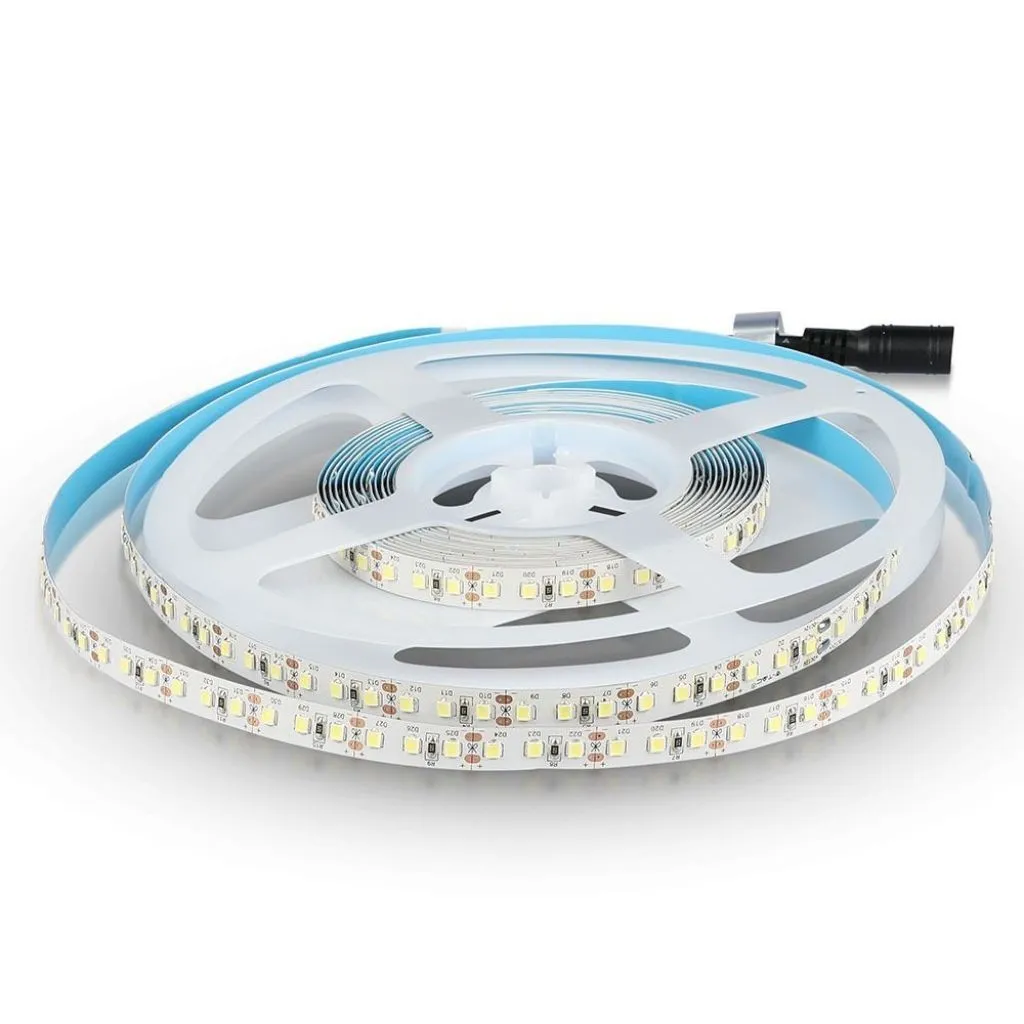 V-TAC PRO Strip LED Samsung SMD2835 12W/m 5m 120 LED/m 12V 6400K IP20 10mm - immagine 1