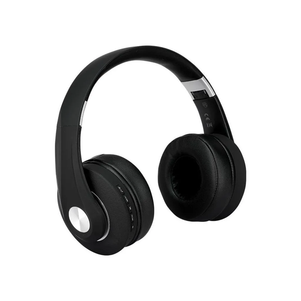 V-TAC Cuffia Senza Fili Bluetooth con Testa Regolabile 500mAh Colore Nero con Custodia - immagine 1