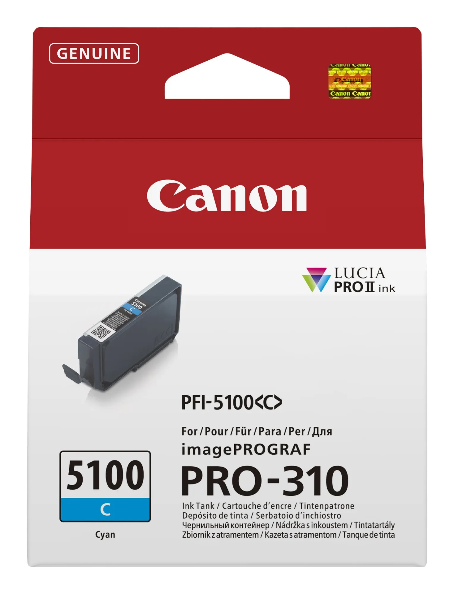 ORIGINALE Canon Cartuccia d'inchiostro ciano PFI-5100c 6953C001 14ml - immagine 1