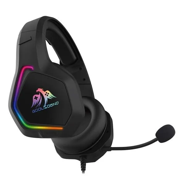 Cuffie da gioco Coolsound G6 con microfono - USB per illuminazione a LED - Archetto regolabile - Cuscinetti auricolari imbottiti - Comandi cablati - Cavo da 2 m - immagine 1