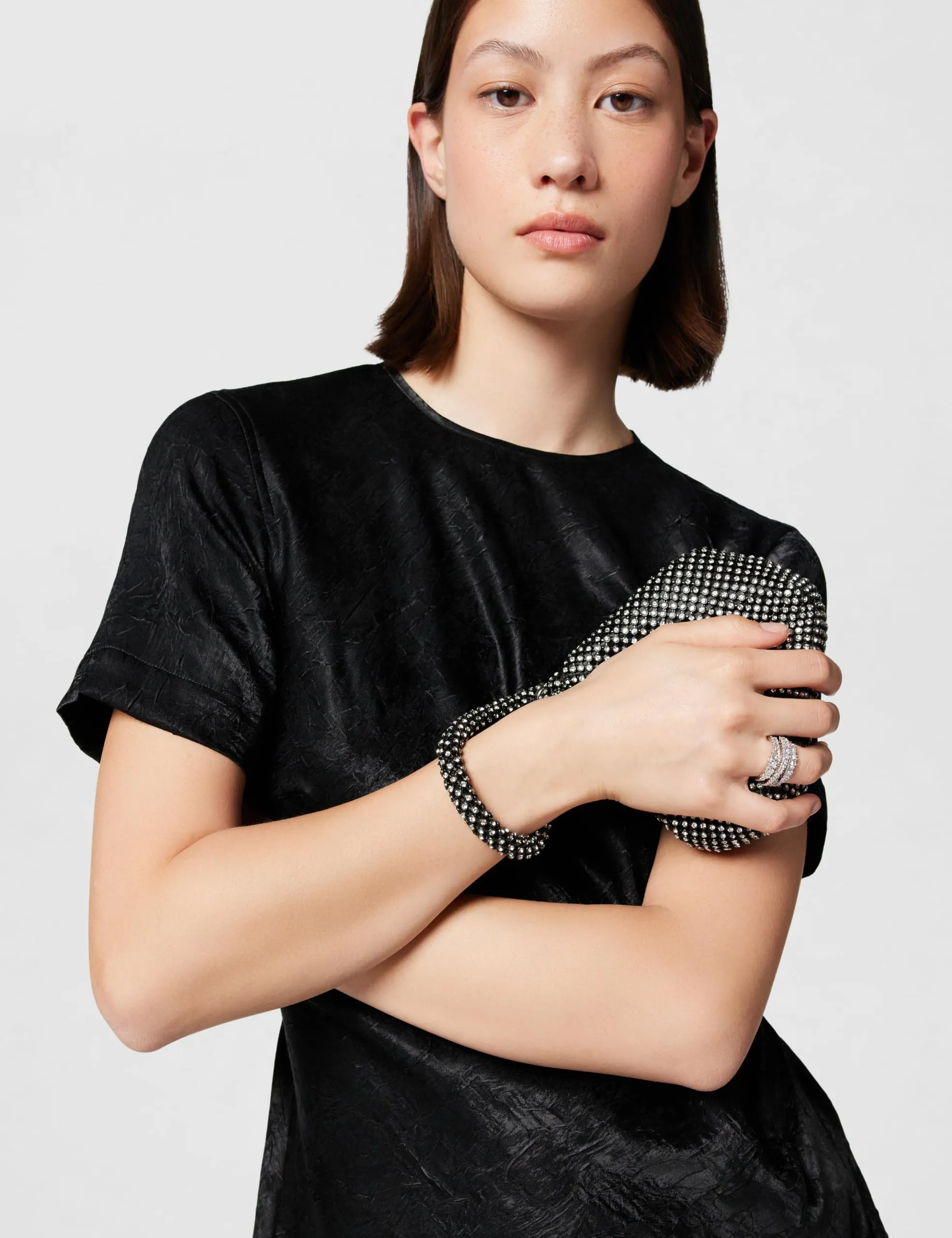 Swarovski Anello Twist Wrap, Taglio misto, Bianco, Placcato rodio - immagine 2