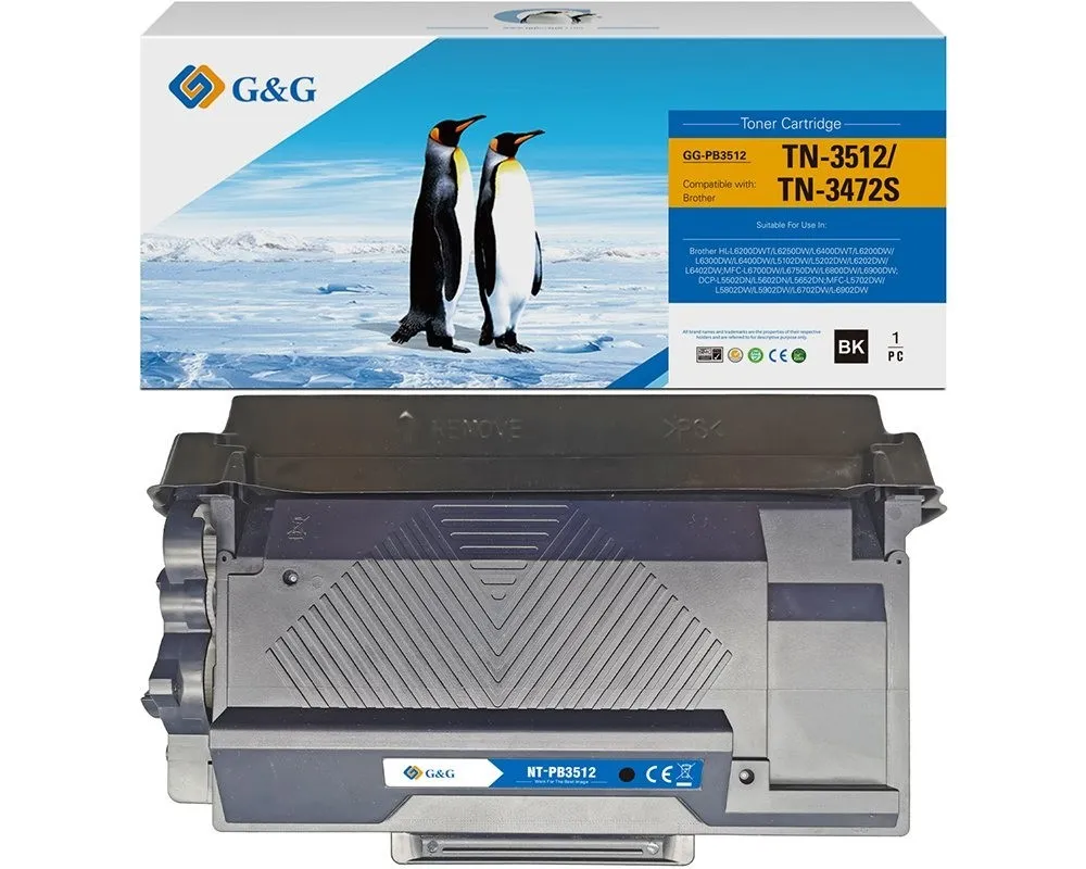 Toner compatibile Brother TN-3512 resa 12.000pg equivalente TN3512 colore Nero - immagine 1