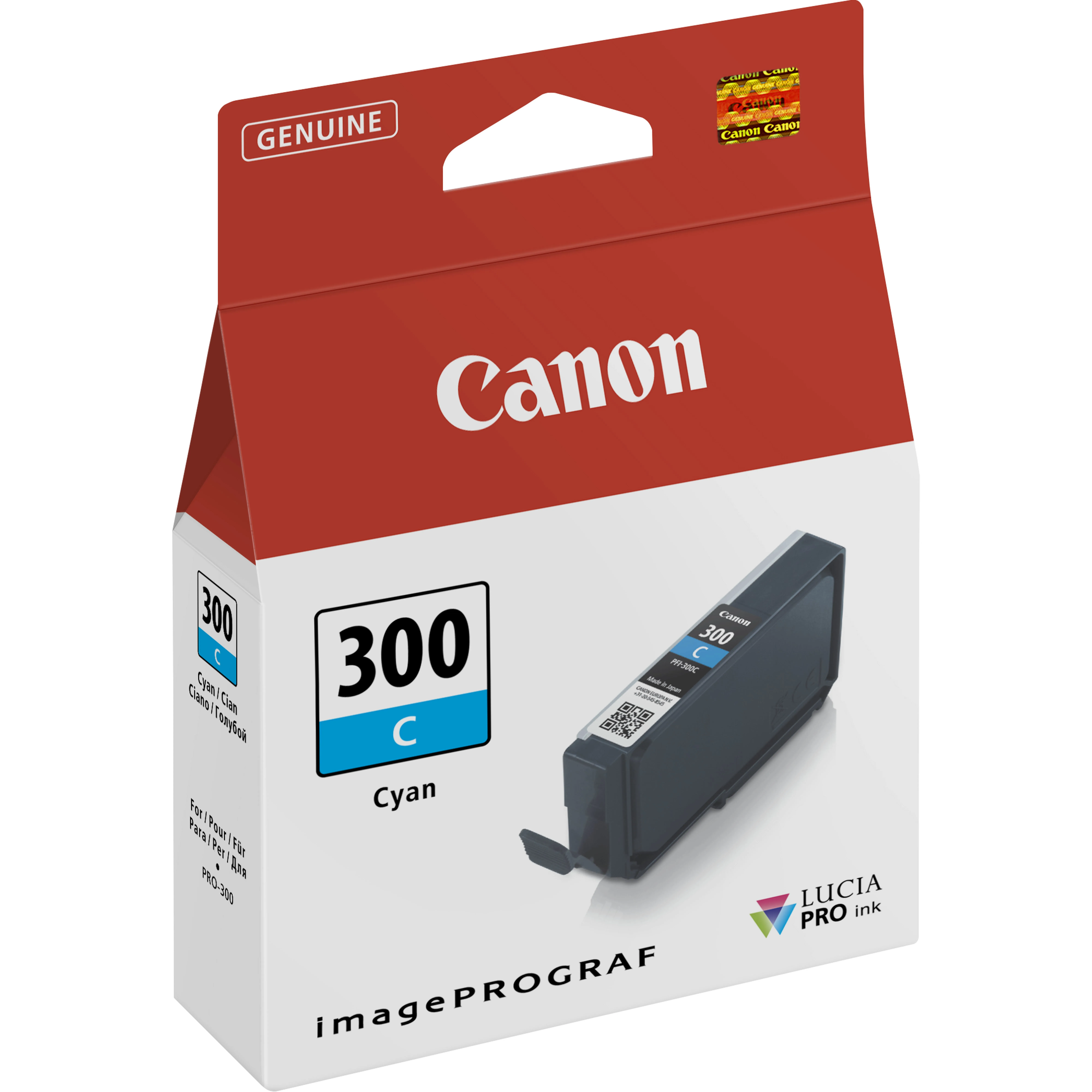 ORIGINALE Canon Cartuccia di inchiostro ciano PFI-300c 4194C001 14ml - immagine 1