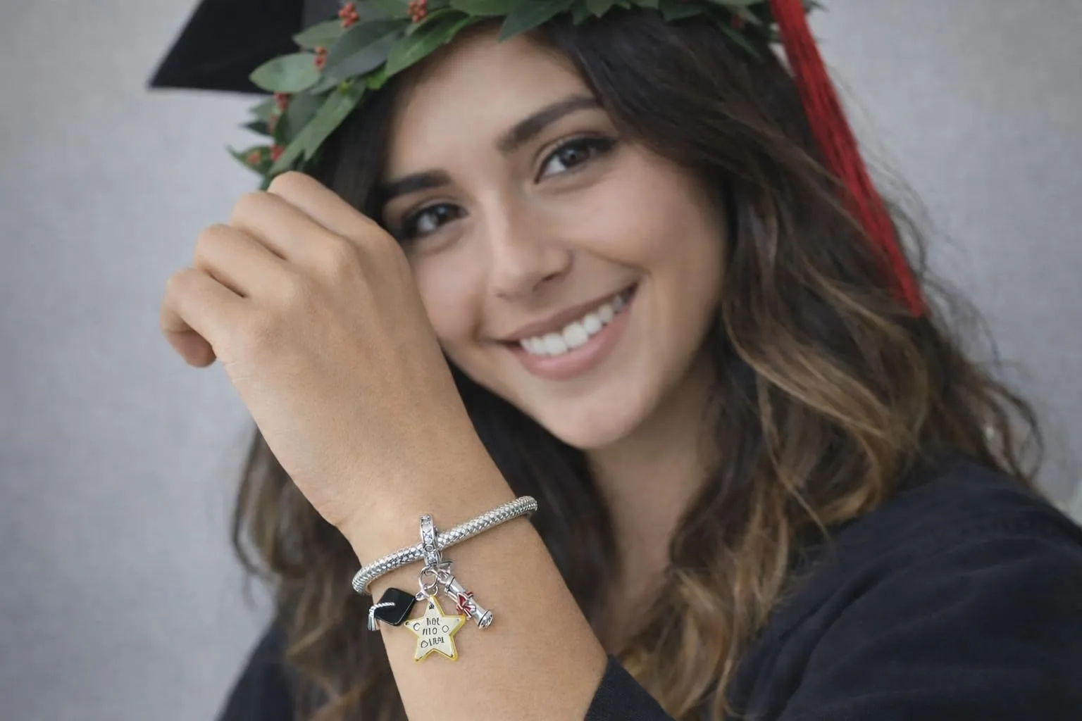MariaFonte Charm Compatibile Tutte Marche Pendente Laurea Diploma Cappello Stella Pergamena Compleanno Anniversario Ciondoli Originale Argento 925 Mamma Bead Portafortuna Cuore Natale - immagine 8