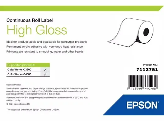 Etichette Epson High Gloss - Rotolo continuo: 102 mm x 33 m - immagine 1