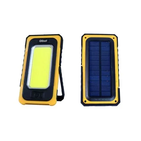 Lanterna LED Solare Ricaricabile Elbat - Gancio e Magnete - Cob 10W 800LM - Colore Nero - immagine 1