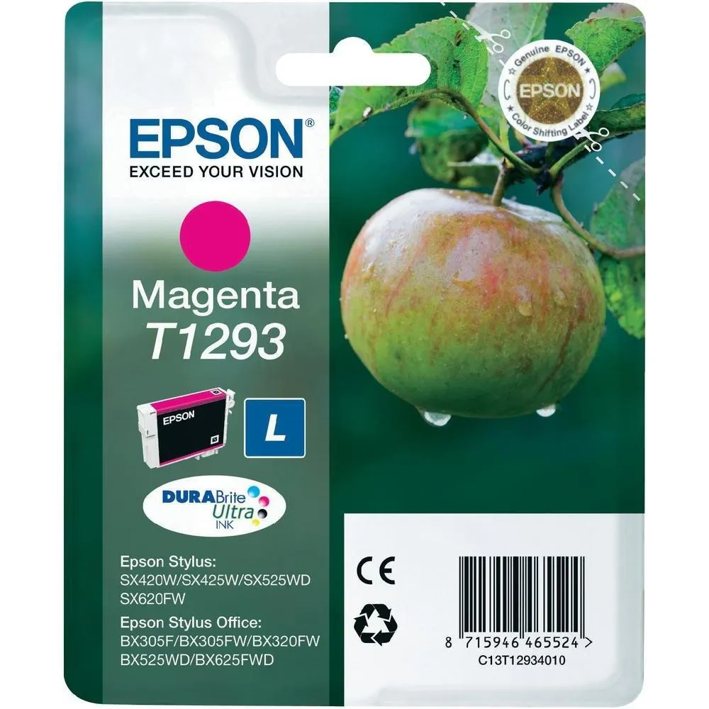 ORIGINALE Epson Cartuccia d'inchiostro magenta C13T12934012 T1293 470 pagine 7ml - immagine 1