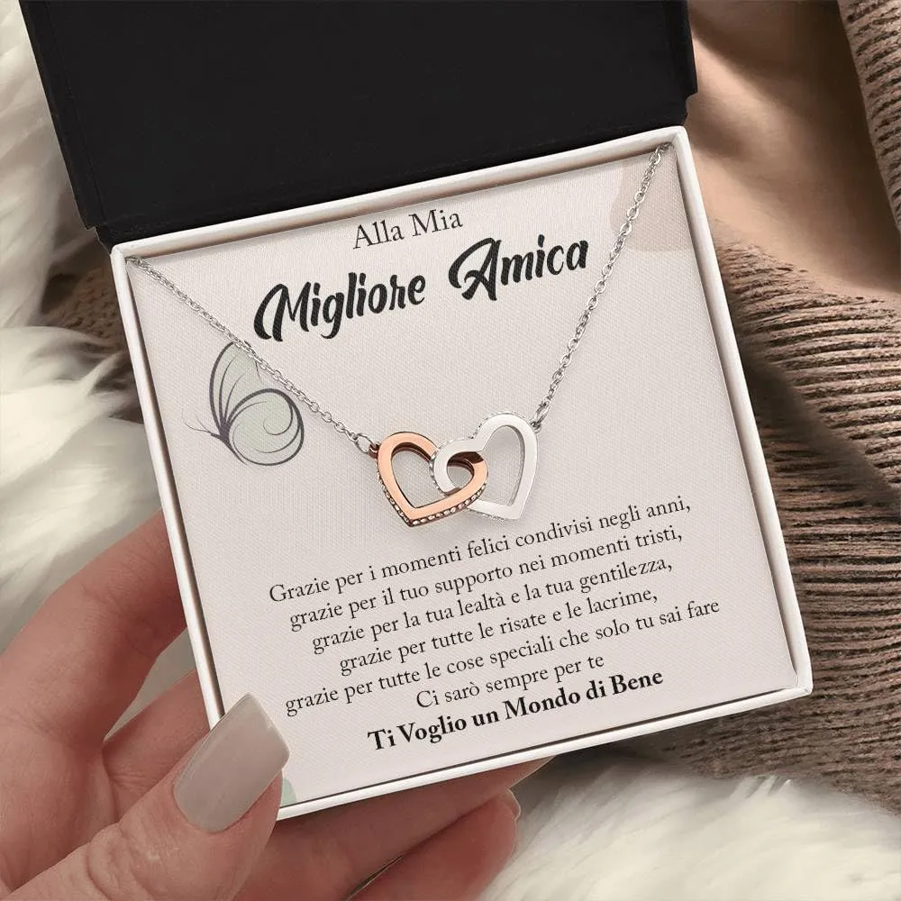 NONNA PROFESSIONISTA Collana Donna Alla mia MIgliore Amica Argento Idee Regali per lei Compleanno o Natale - Cofanetto con DEDICA incluso (Oro - Amica) - immagine 2