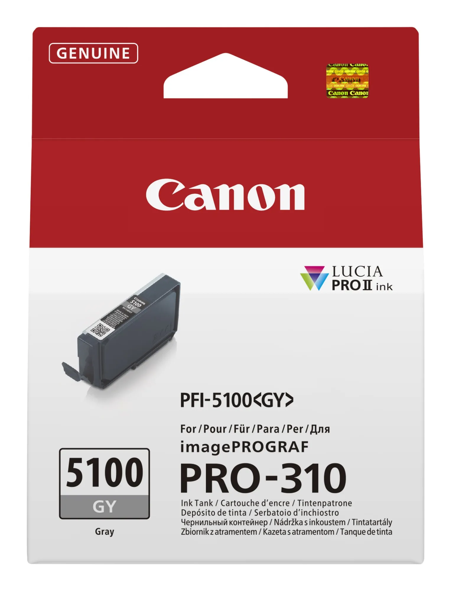 ORIGINALE Canon Cartuccia d'inchiostro Grigio PFI-5100gy 6959C001 14ml - immagine 1