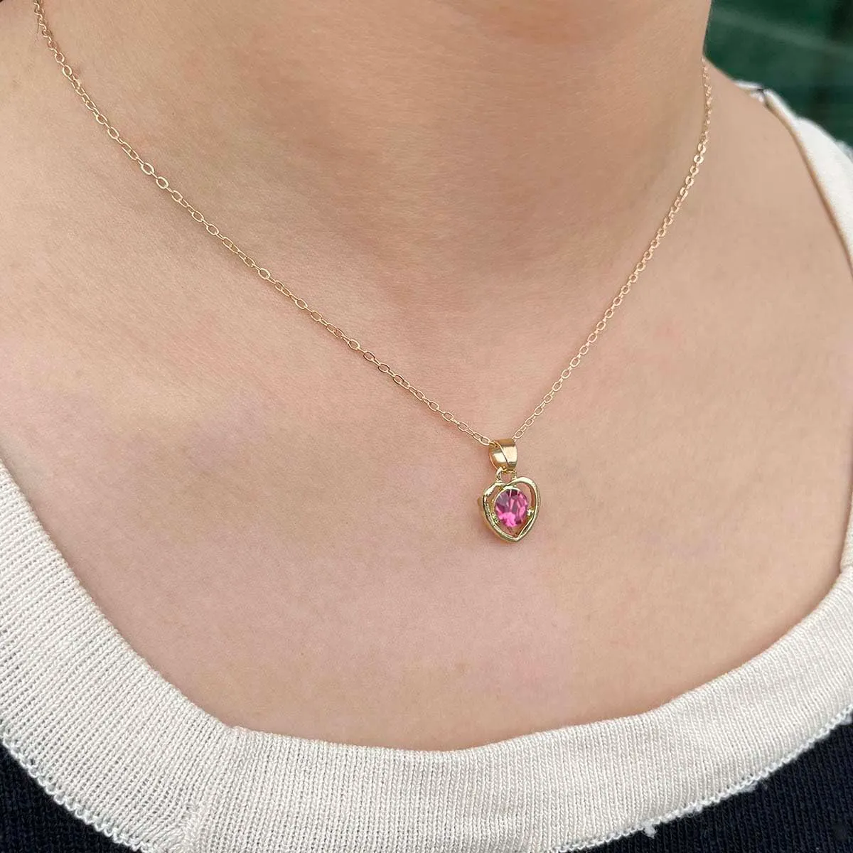 Clataly Cuore Cristallo Collana Orecchini Bracciale Anello Set Amore Pendente Collana Gioielli per le Donne e Ragazze (Rosso) - immagine 4