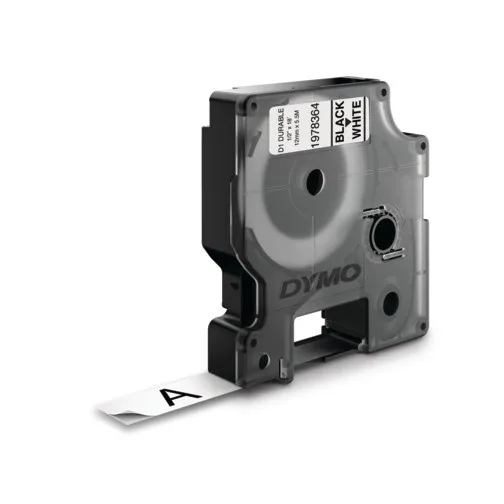 ORIGINALE DYMO Nastro Nero su bianco 1978364 D1 - Durable Etichette - Nero su bianco - 12mm x 5.5m - immagine 1