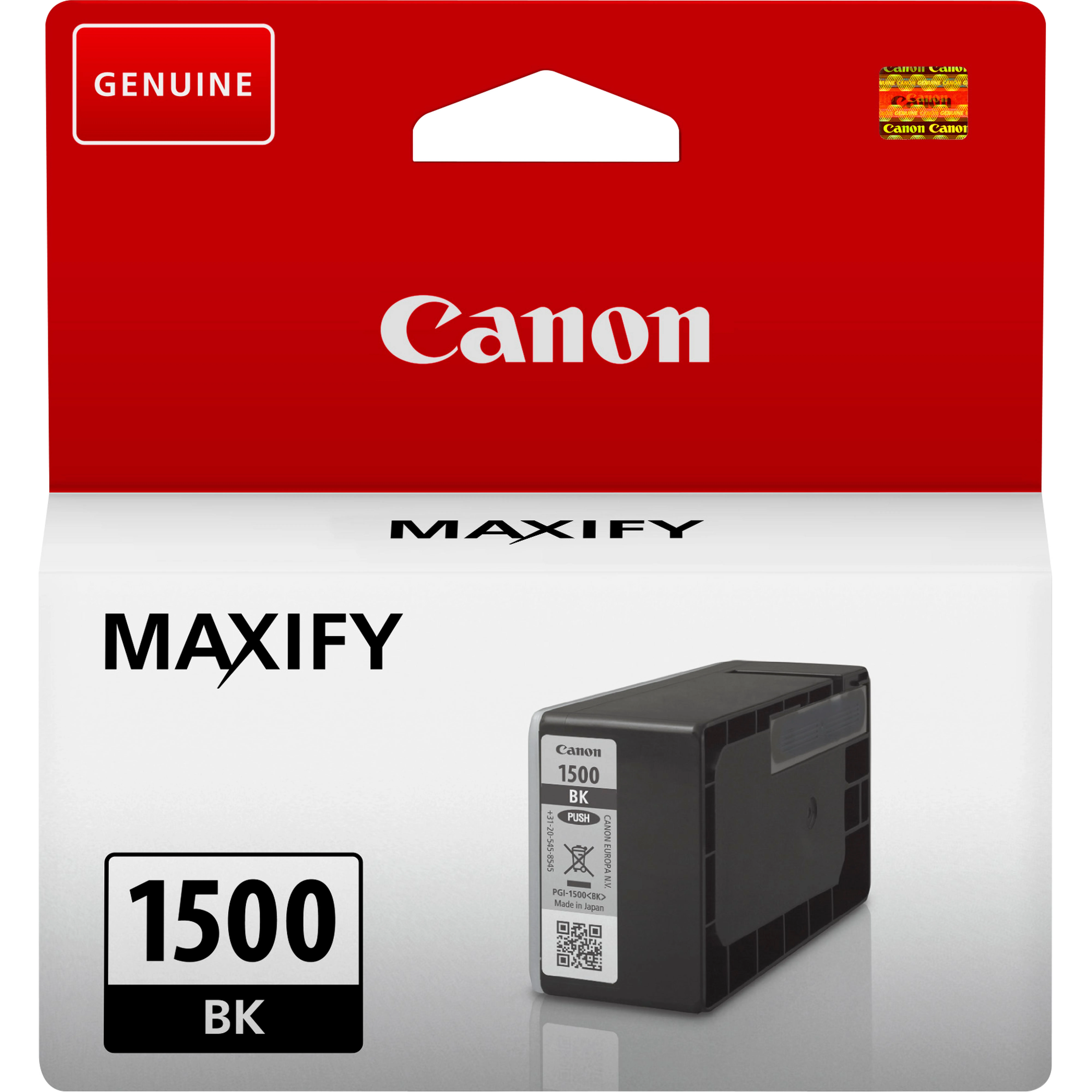 ORIGINALE Canon Cartuccia d'inchiostro nero PGI-1500bk 9218B001 400 pagine 124ml - immagine 1