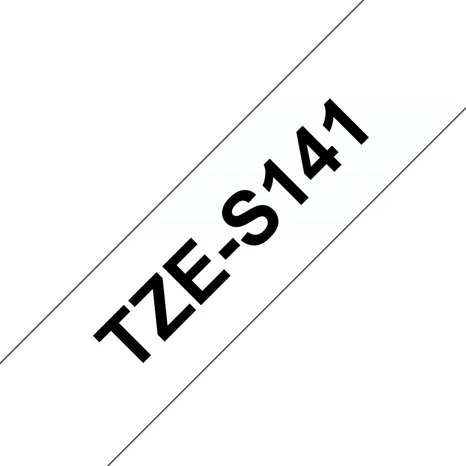 ORIGINALE Brother Nastro Nero su trasparente TZe-S141 TZ-S141 18 mm x 8 m laminato - immagine 1