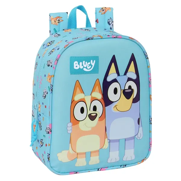 Zaino per asilo nido Safta Bluey - Adattabile al carrello - Cinghia da polso - 22x27x10cm - Azzurro - immagine 1