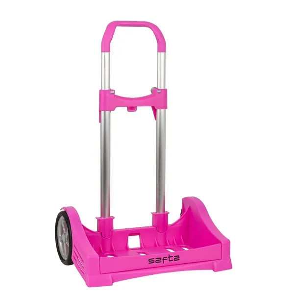 Carrello zaino Safta Evolution - Fissaggio universale - Ruote antivibrazioni da 14 cm - Alluminio/PP - 40x85x28 cm - Colore magenta - immagine 1
