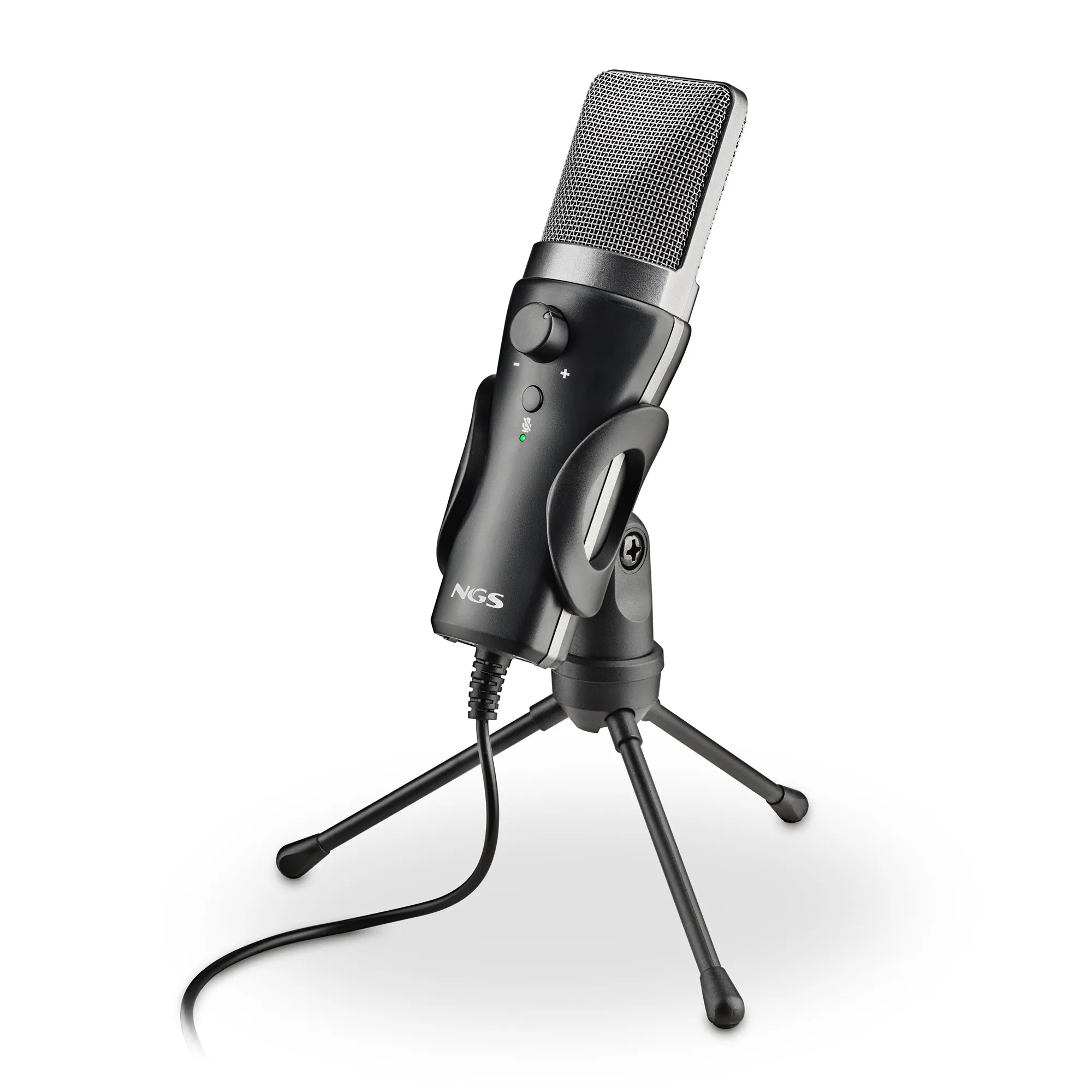 Ngs Ms120 Usb: Microfono Usb Con Supporto Per Treppiede. Ideale Per Pc O Laptop. Suono Chiaro. Regol - immagine 1