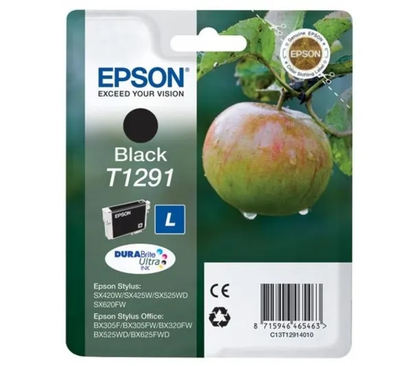 ORIGINALE Epson Cartuccia d'inchiostro nero C13T12914012 T1291 385 pagine 112ml - immagine 1
