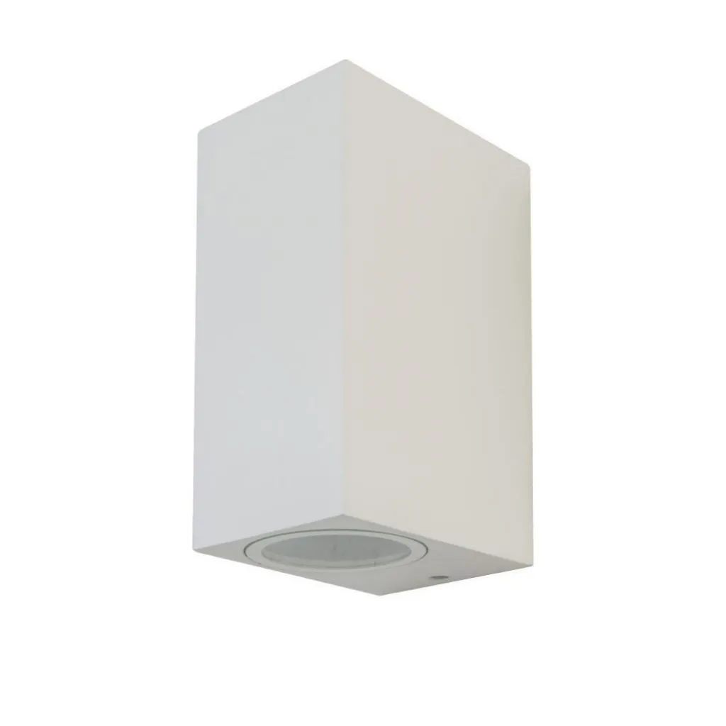 V-TAC Portafaretto LED Doppio da Muro 2*GU10 e GU5.3 (MR16) Quadrato in Alluminio Colore Bianco IP44 - immagine 1