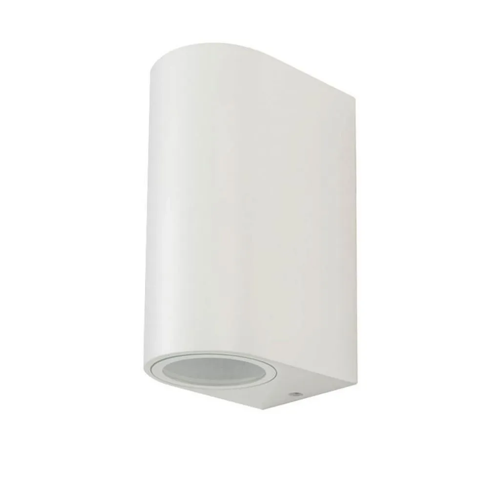 V-TAC Portafaretto LED Doppio da Muro 2*GU10 e GU5.3 (MR16) Arrotondato in Alluminio Colore Bianco IP44 - immagine 1