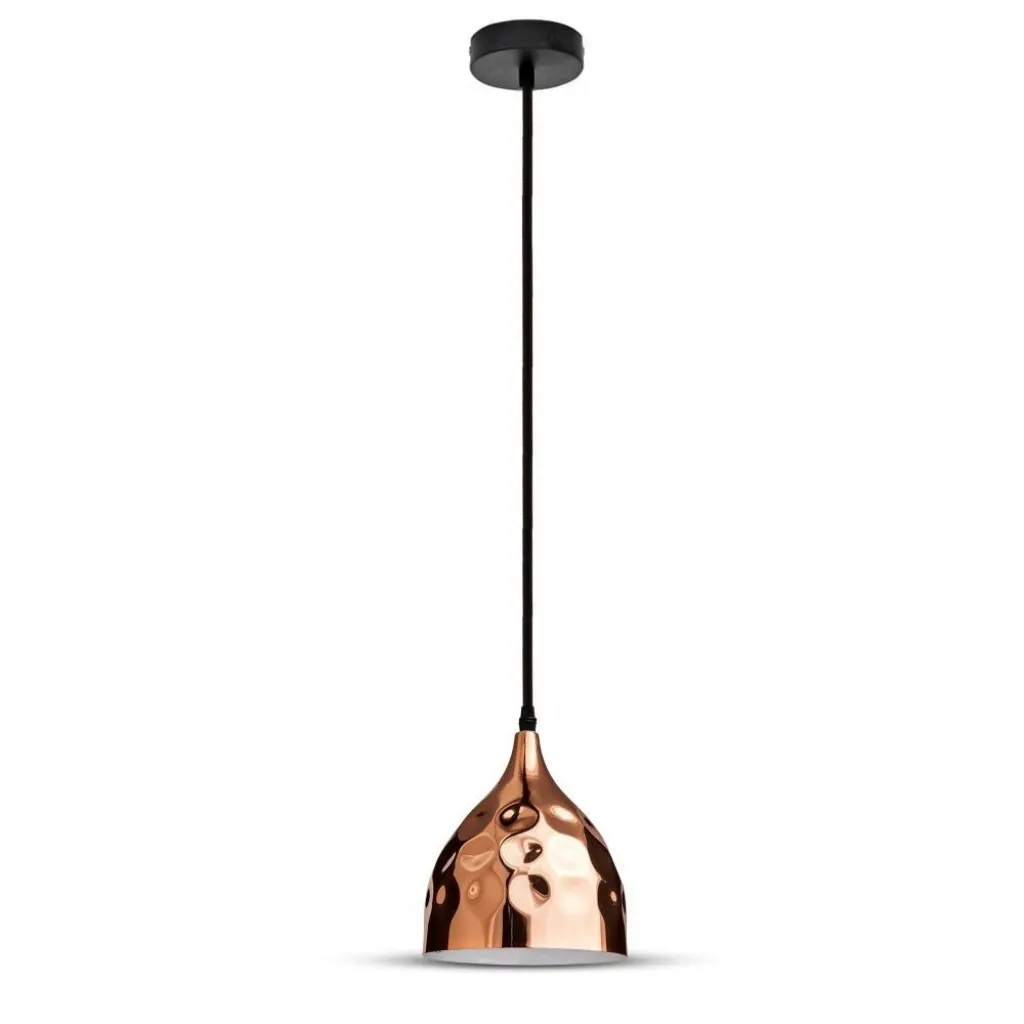 V-TAC Lampadario LED a Goccia in Metallo con Portalampada E27 (Max 60W) Colore Oro Rosa a Specchio d: 170mm - immagine 1
