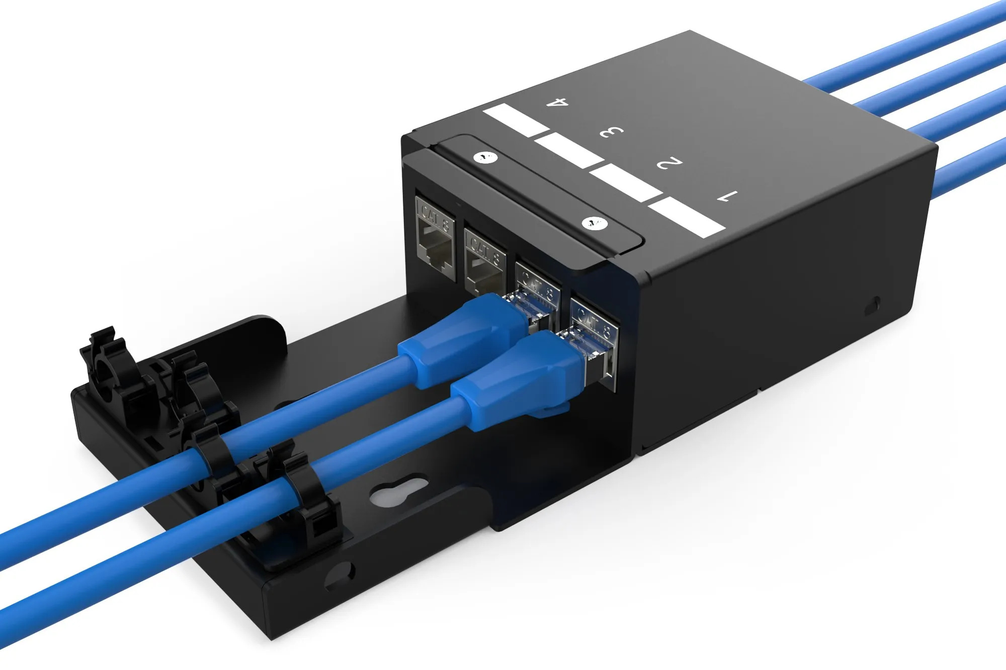 Digitus Scatola Per Punti Di Consolidamento Moduli Keystone A 4 Porte Con Gestione Intelligente Dei Cavi - immagine 1