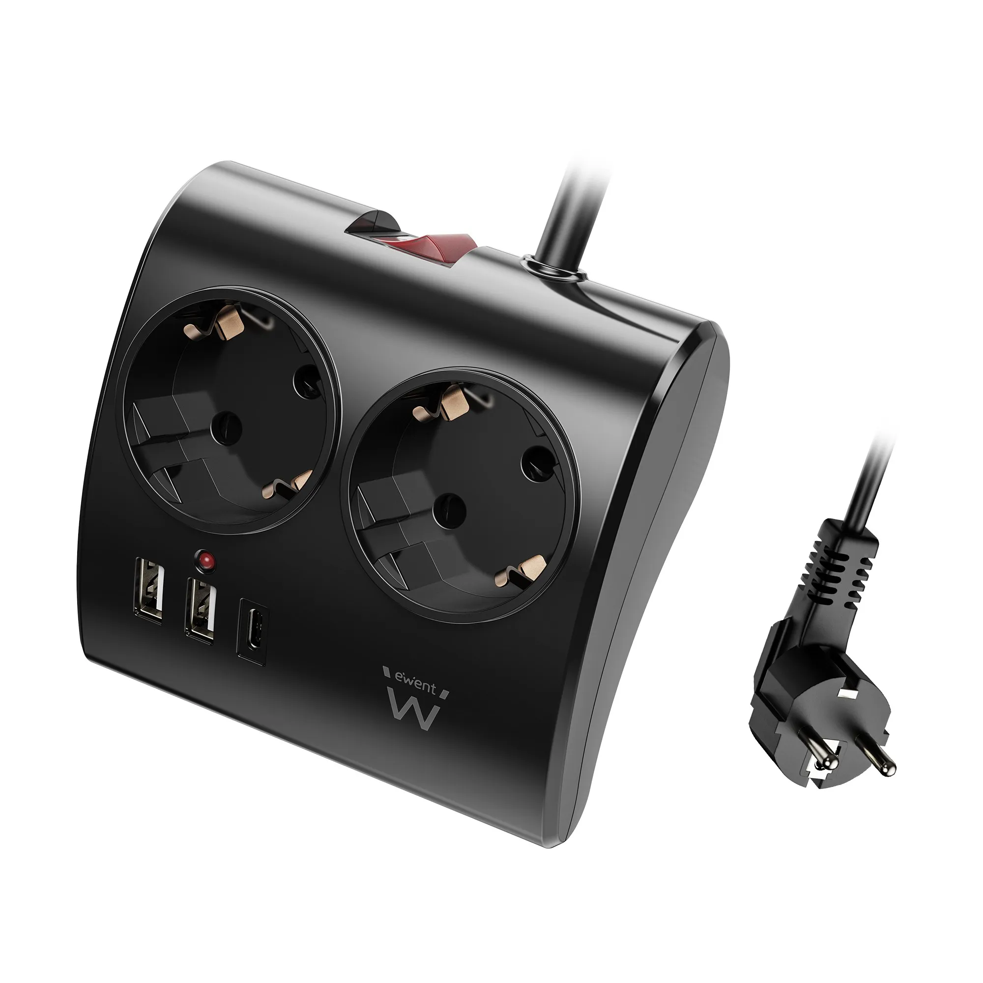 Ewent EW3871 prolunghe e multiple 15 m 3 presa(e) AC Interno Nero - immagine 1