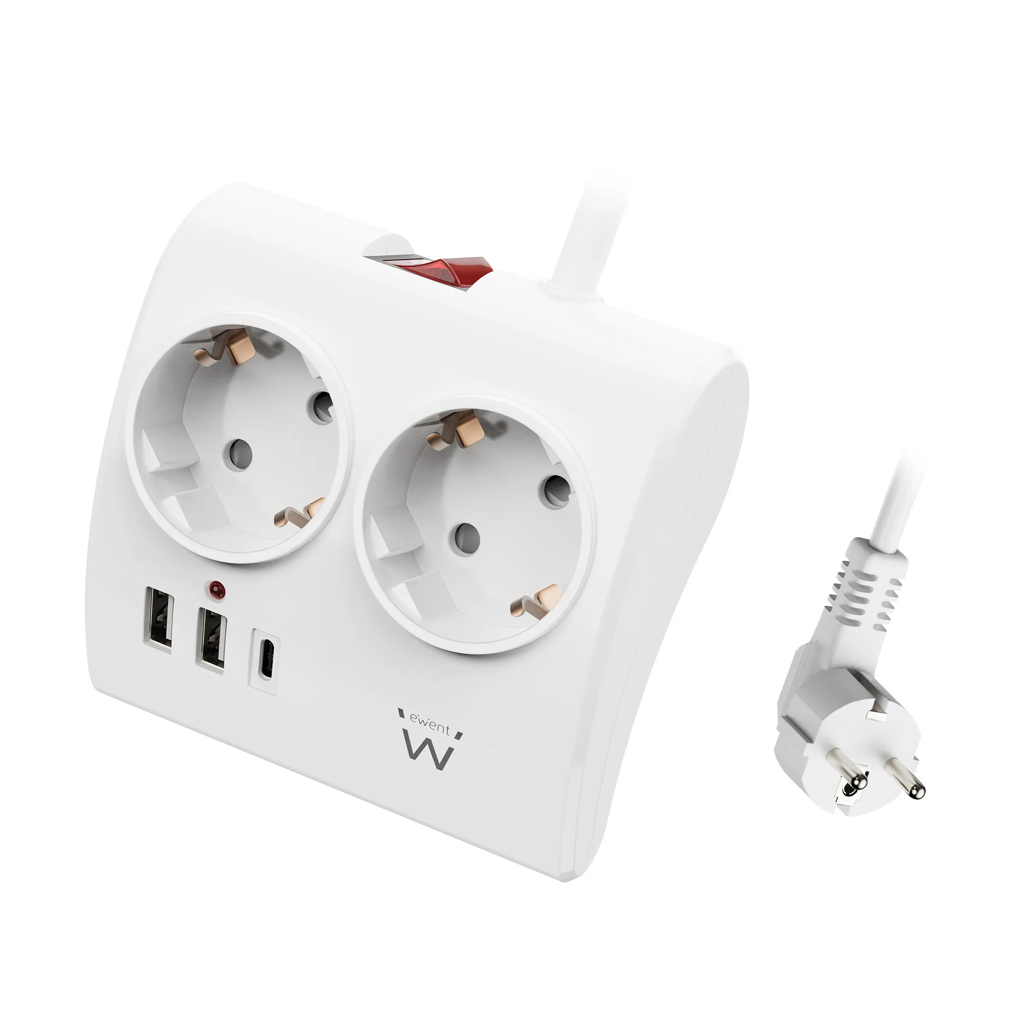 Ewent EW3870 prolunghe e multiple 15 m 3 presa(e) AC Interno Bianco - immagine 1