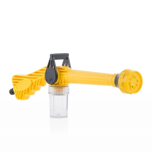 Pistola ad acqua a pressione Innovagoods Forzater - 8 tipi di getto - Serbatoio da 100 ml - Multifunzionale - 41x15x55 cm - Gialla - immagine 1