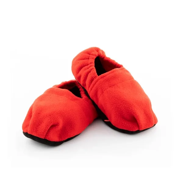 Pantofole riscaldabili al microonde Innovagoods - Facili da pulire - Con sacchetti di perline di argilla - Poliestere - Unisex - Taglia unica - Mantengono il calore fino a 1 ora - Rosse - immagine 1