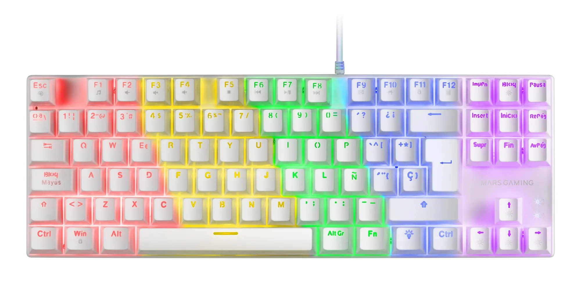 Mars Gaming MK80W tastiera USB QWERTY Italiano Bianco - immagine 1