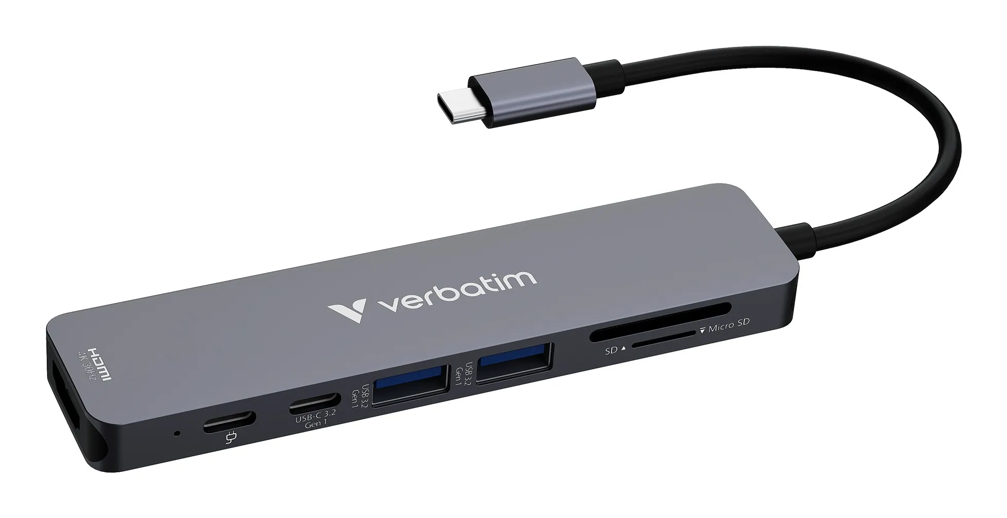 Verbatim 32158 hub di interfaccia USB 3.2 Gen 1 (3.1 Gen 1) Type-C 5000 Mbit/s Grigio - immagine 1