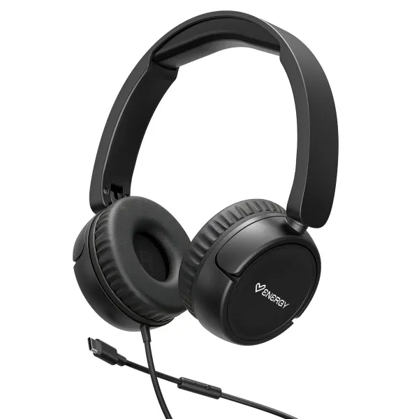 Cuffie cablate Energy Systems Urban - Bassi profondi - Archetto estensibile - Microfono integrato - Connessione USB-C - Nero - immagine 1