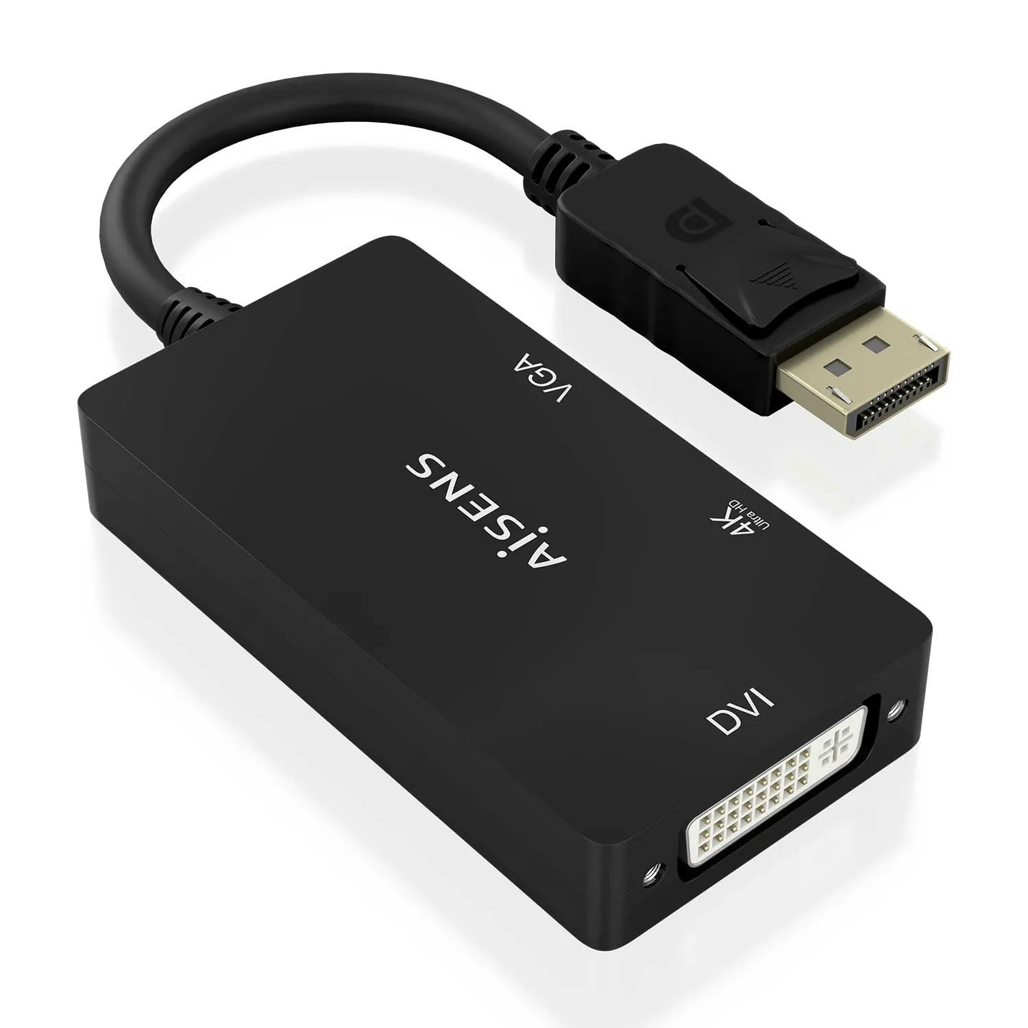 AISENS A125-0861 cavo e adattatore video 015 m DisplayPort VGA + HDMI + DVI Nero - immagine 1