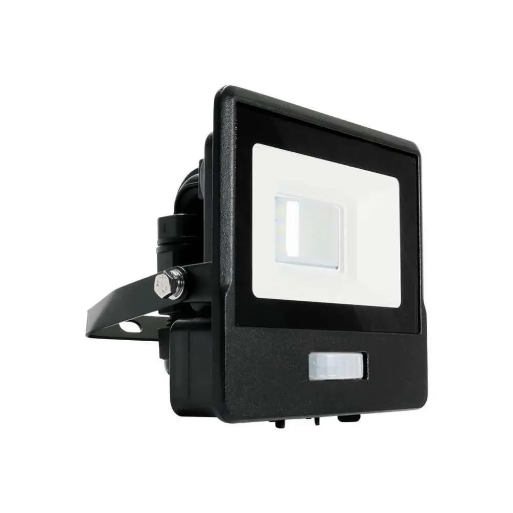 V-TAC PRO Faro LED Chip Samsung 10W con Sensore PIR Colore Nero 3000K IP65 - immagine 1