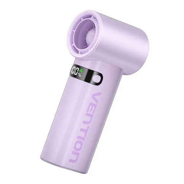 Ventilatore portatile Vention PBE - Velocità massima 17000 giri/min - Livelli regolabili 1-100 - Batteria da 3000 mAh - Display a LED - Connessione USB-C - Leggero e compatto - Viola - immagine 1