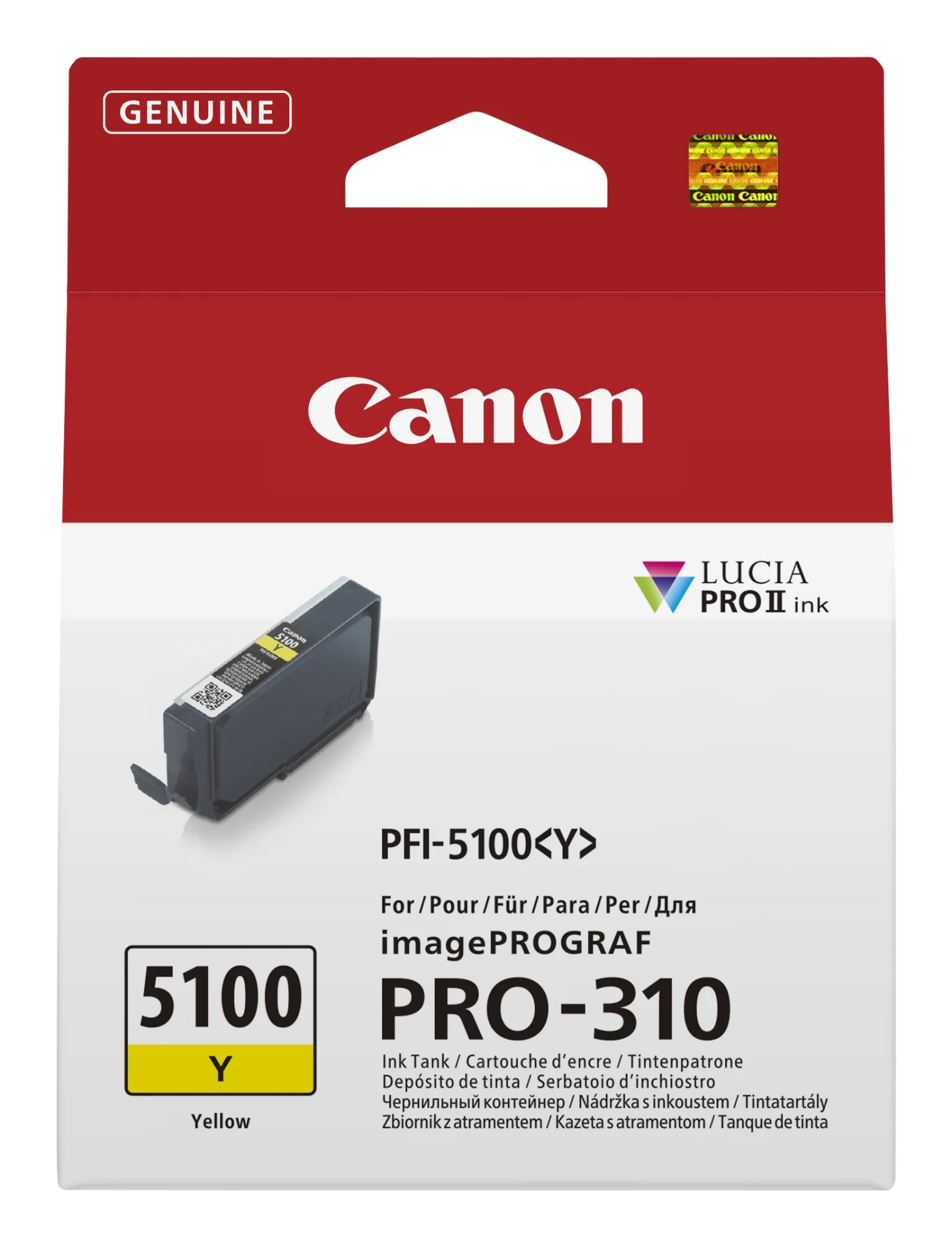ORIGINALE Canon Cartuccia d'inchiostro giallo PFI-5100y 6955C001 14ml - immagine 1