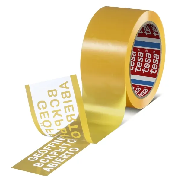 Nastro sigillante antimanomissione Tesa 64007 50 mm x 50 metri - Per applicazione manuale e automatica - Adesivo acrilico a base d'acqua - Giallo - immagine 1