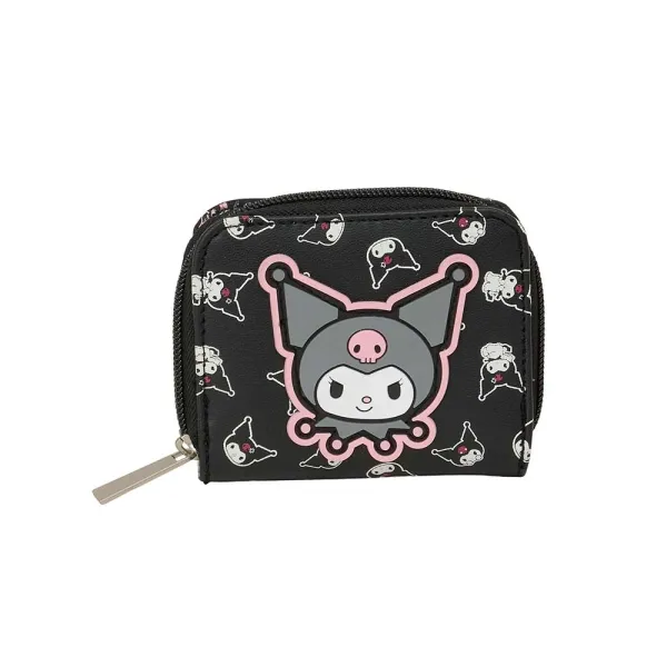 Portafoglio Safta Kuromi con scomparto per banconote - Chiusura magnetica - Scomparto per monete - 010 l - 110x20x95 mm - Nero - immagine 1