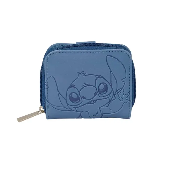 Portamonete Safta Stitch blu con portafoglio - Chiusura magnetica - Scomparto con cerniera - 010 l - 110x20x95 mm - Blu - immagine 1