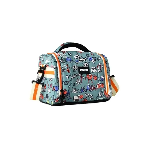Borsa termica Milan Sports da 5 litri - Grande capacità - Apertura completa - Tasca interna in rete - Tracolla regolabile - Dimensioni 245x20x16 cm - immagine 1