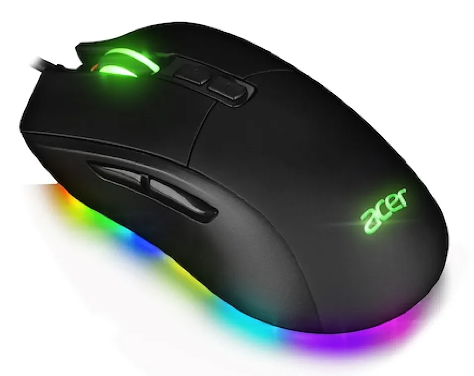 Mouse Gaming Acer Starlight GM1100 7pulsanti 10.000dpi Usb con 10 effetti Led colore Nero - immagine 1