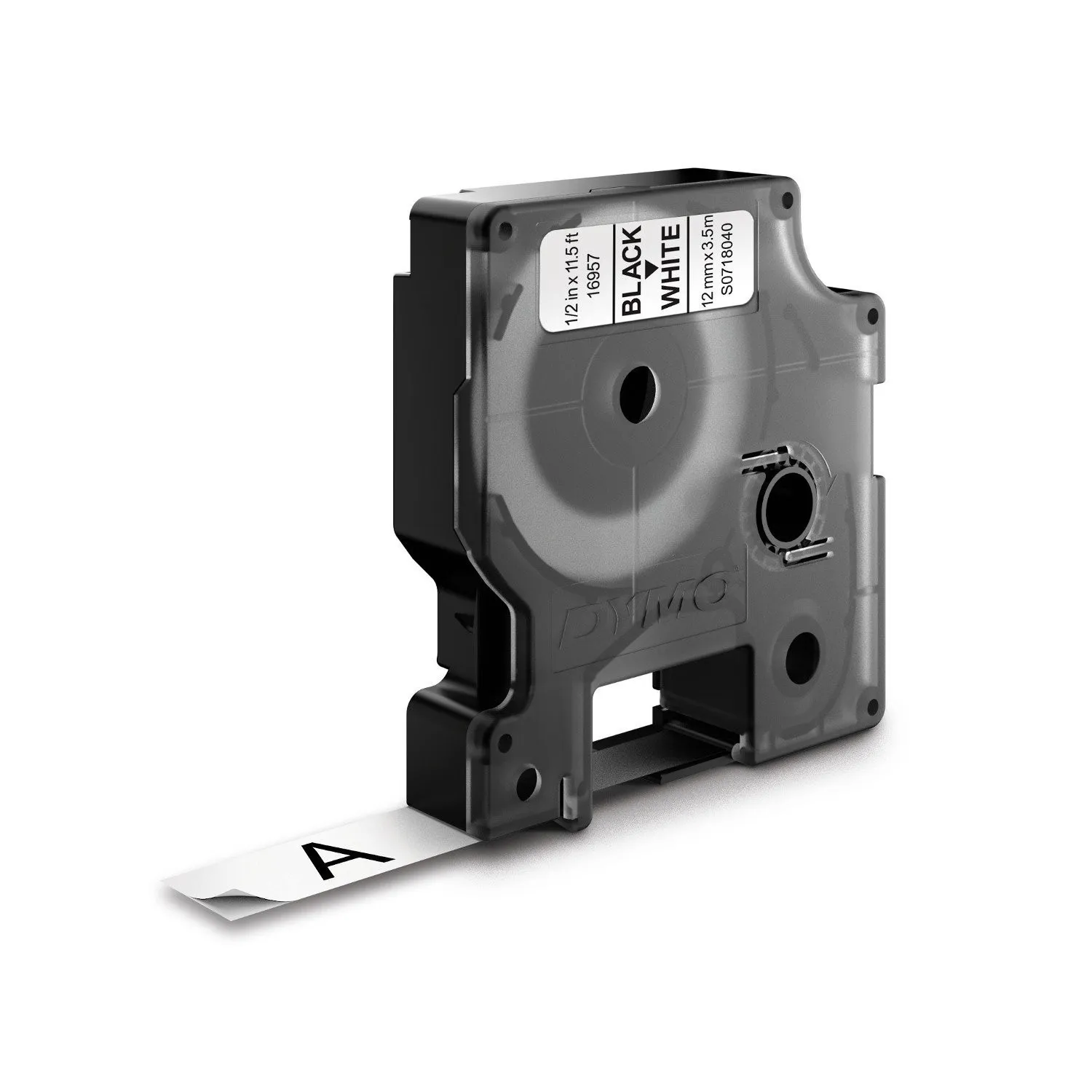 ORIGINALE DYMO Nastro Nero su bianco S0718040 16957 12mm x 35m Nastro-Nylon-D1 - immagine 1
