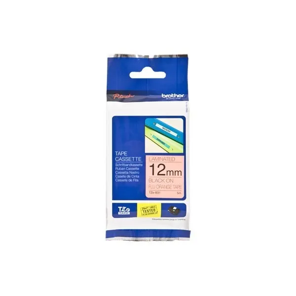 ORIGINALE Brother Nastro Nero su arancione TZe-B31 TZ-B31 12 mm x 5 m laminato - immagine 1