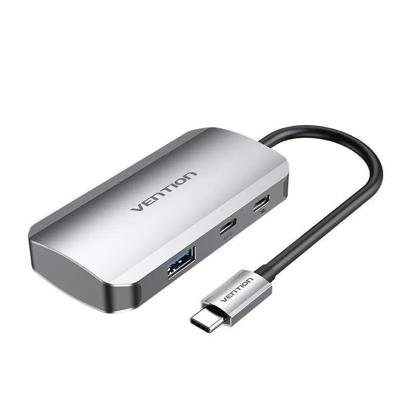 Vention TNDHB hub di interfaccia USB tipo-C 5000 Mbit/s Grigio - immagine 1